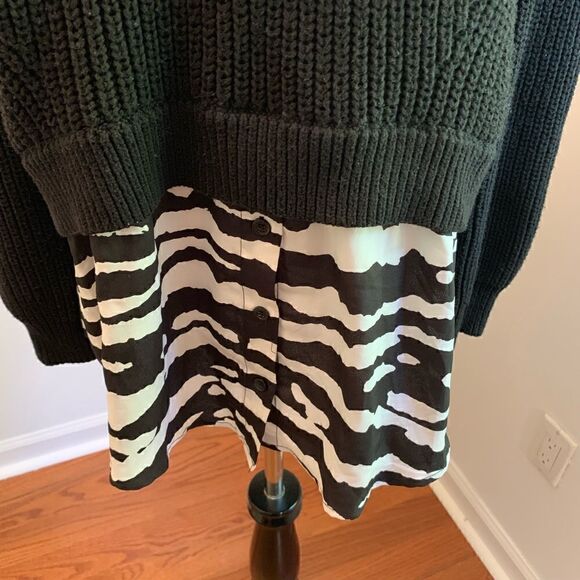 Michael Kors Sweater and Faux Button Down Combo Sz L - Picture 3 of 7